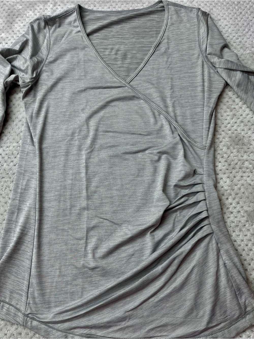 Sweat and Milk Wrap Top Long Sleeve Grey Size S